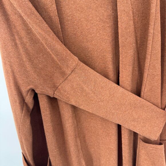 PACT Brooklyn Airplane Brown Long Sleeve Slouchy Oversized Long Cardigan Size S - Picture 3 of 7